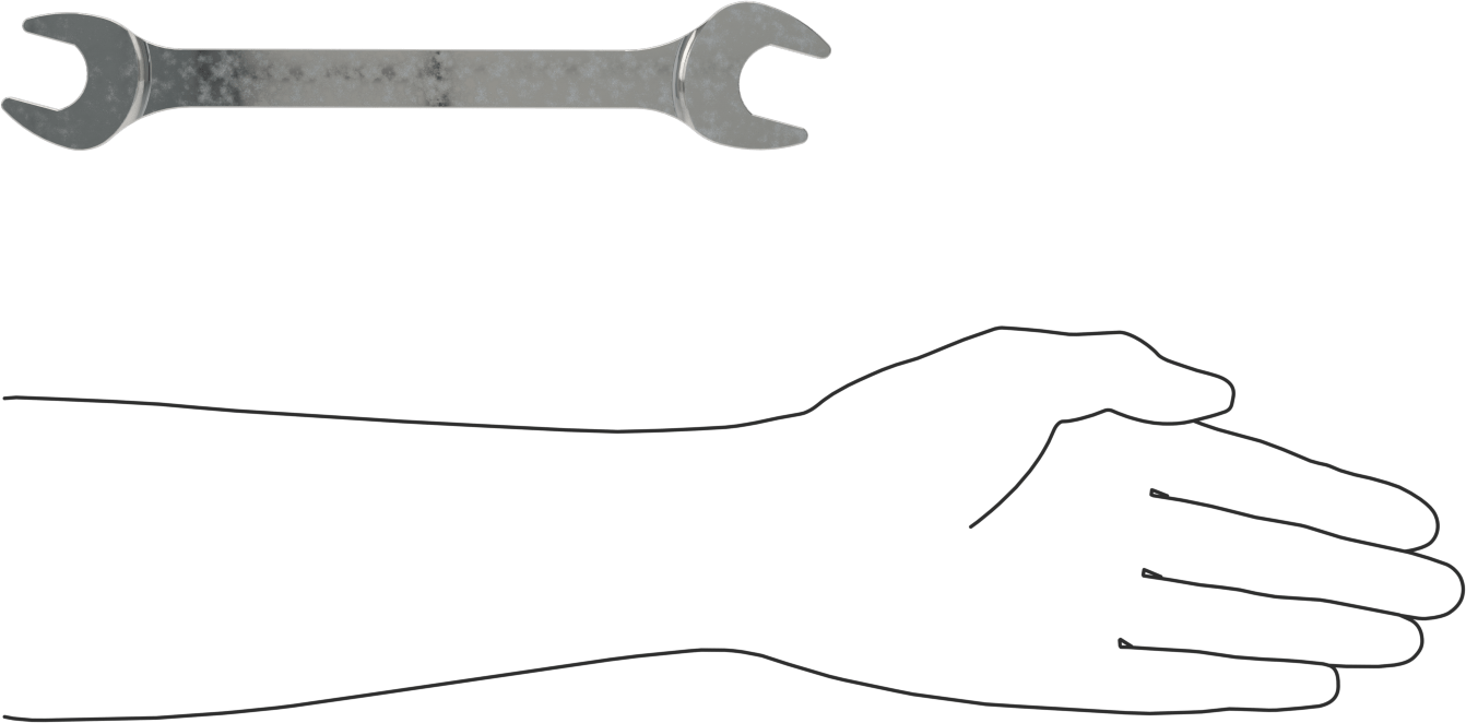 Krom Kaplı Çift Açık Uçlu Anahtar, Yuvarlak Açıklıklı, 3/4" x 13/16" Boyut, 9-11/32" Toplam Uzunluk