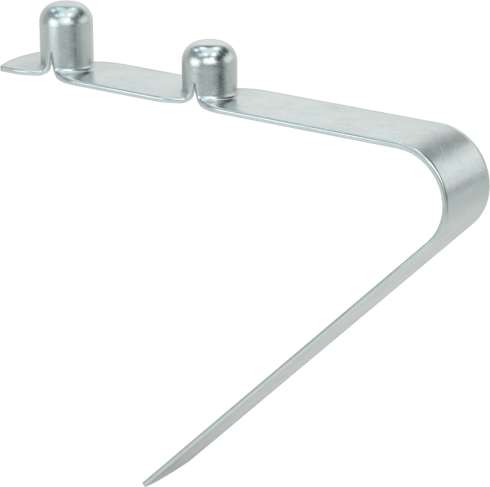Teleskopik Boru için Yaylı Çelik Düğme Klipsi, Çinko Kaplamalı, Aynı Tarafta Çift Düğme, 1/2" ila 1" İç Çap için — Çift, 1⁄2" to 1", Düğme
