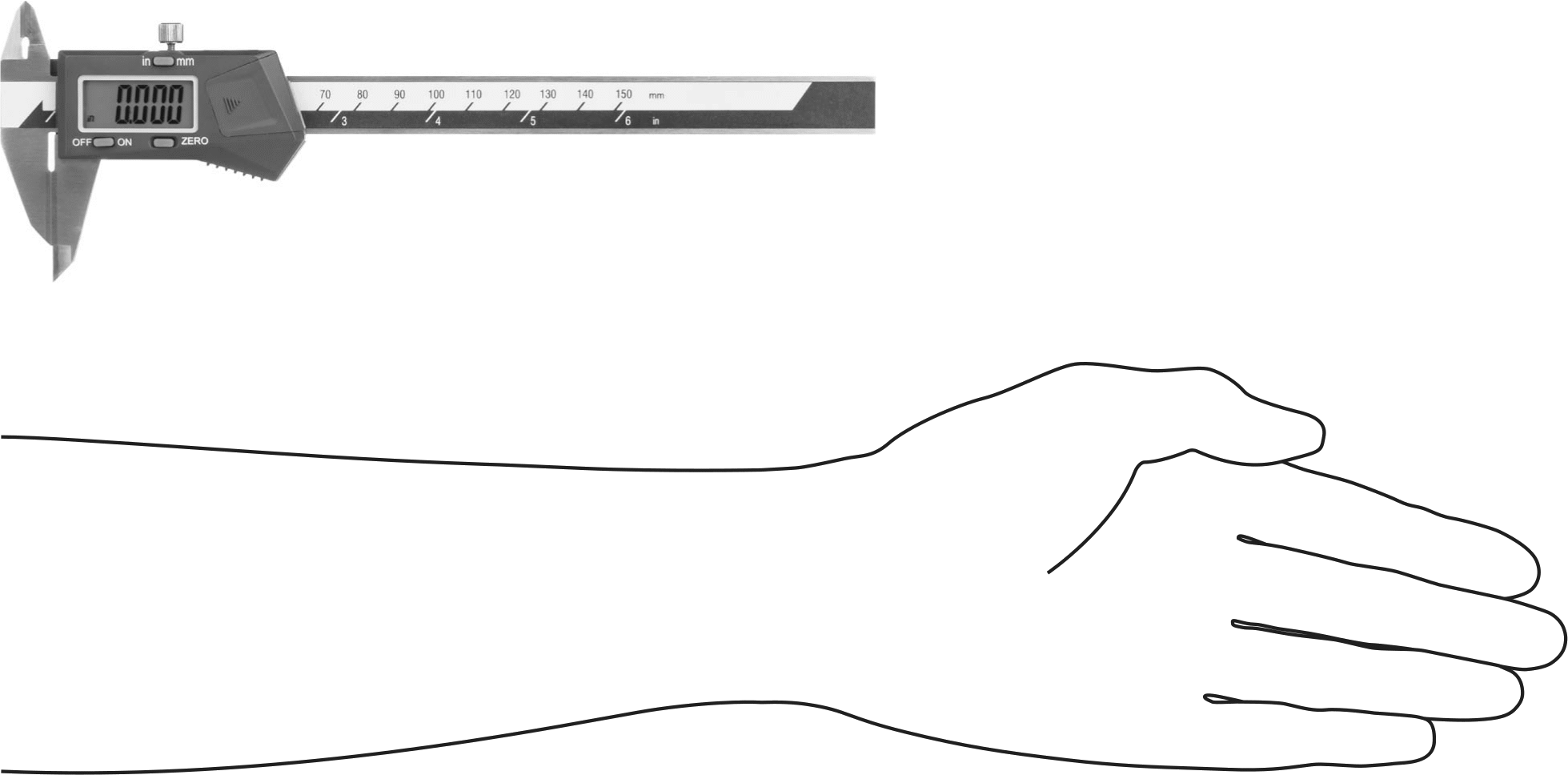 Çizim için Kumpas, 0" ila 6" ve 0 mm ila 150 mm Ölçüm Aralığı