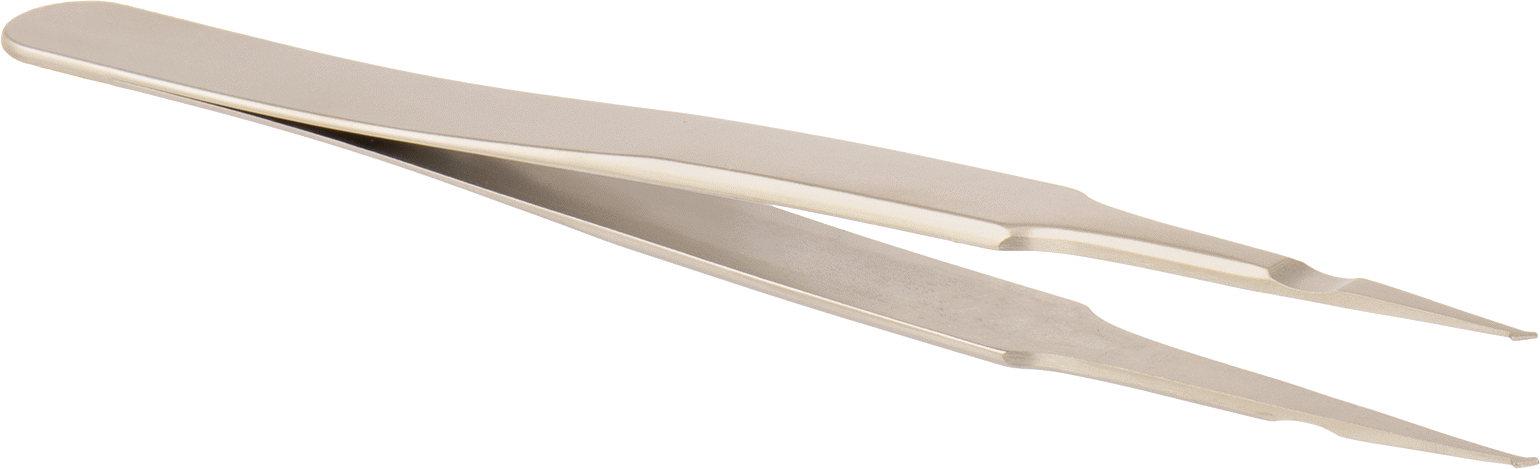 Yüksek Hassasiyetli Cımbız, 0.063" Genişlikte Dış Yivli İnce Açılı Uçlar, Numara SM108 — Açılı, İnce, 300 Series Stainless Steel, Stainle…