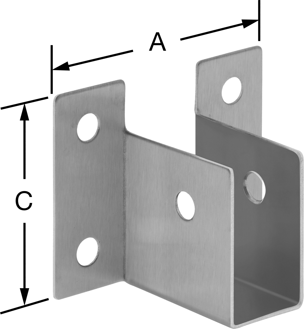 Panel Asma Braketi, 1/4" Maksimum Kalınlık için, 436 Paslanmaz Çelik, 2-1/2" x 2"