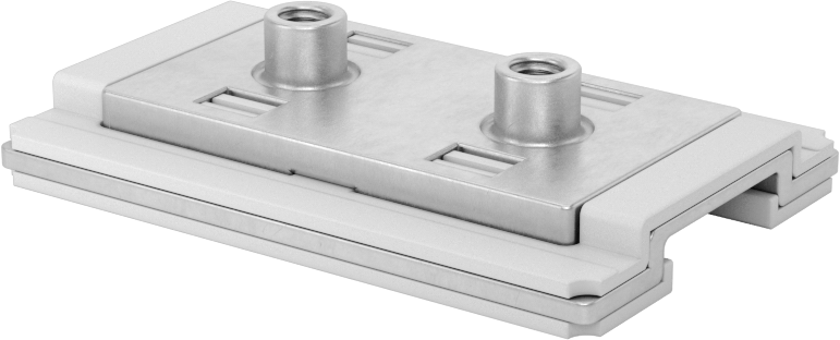 Düşük Profilli Kovanlı Yatak Taşıyıcı ve Kılavuz Ray, Eksenel/Paralel Ray Hatalı Hizalama ve 40 mm Ray Genişliği için — 34 mm, 50 mm, Çinko