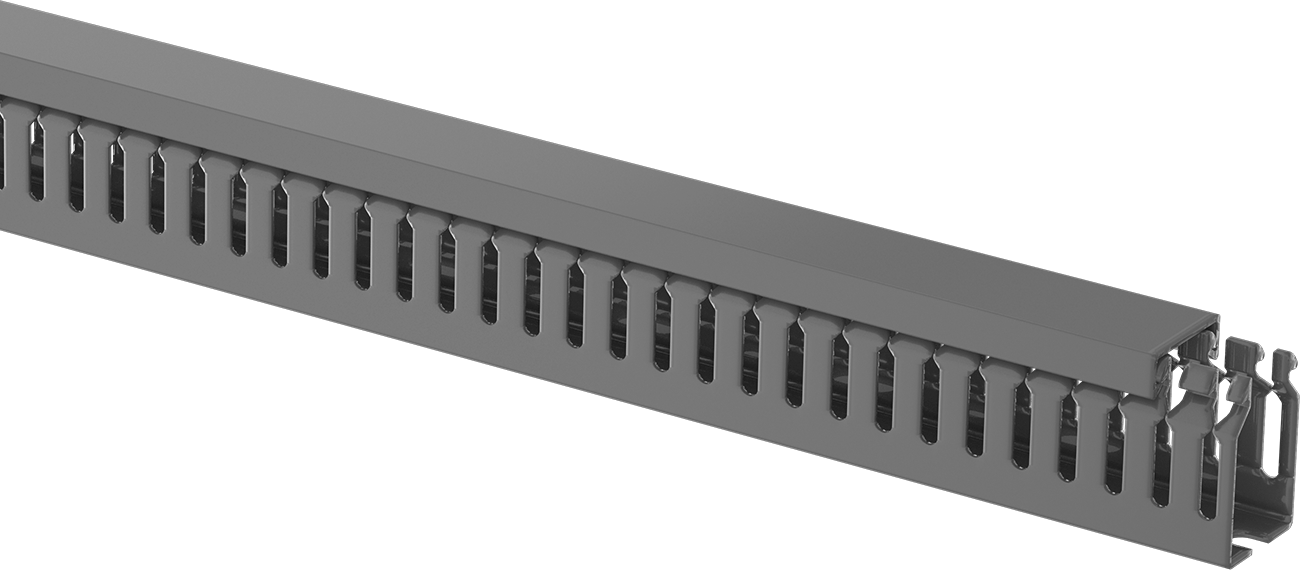 Geçmeli Kapaklı Dar Yivli Tel Kanalı, 1" Yükseklik x 1" Genişlik
