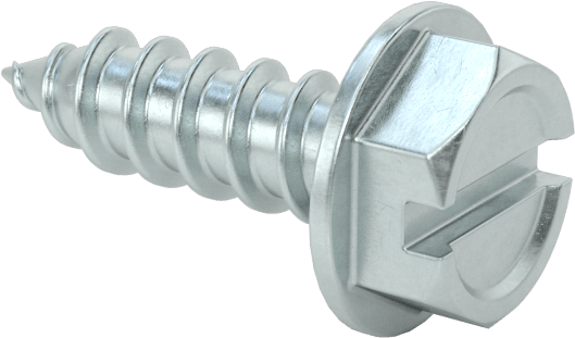 Çinko Kaplı Çelik Flanşlı Altıköşe Başlı Vidalar, Sac Metal için, Numara 7 Boyut, 1/2" Uzunluk — No. 7, Flanged, Hex, Sivri