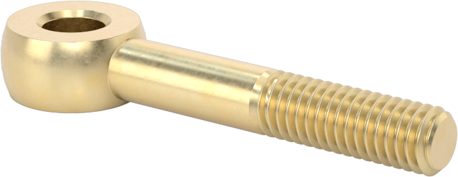 Paslanma ve Aşınmaya Dayanıklı Kısmen Gijon Ucu Cıvatası, Pirinç, M6 x 1 mm Diş, 40 mm Şaft Merkez Uzunluğu