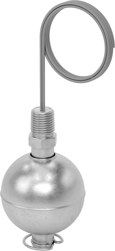 Dikey Montajlı Şamandıra Anahtarı, Yiyecek ve İçecek için, Paslanmaz Çelik, 1/4 NPT Erkek, 120 VAC'de 0.83 A