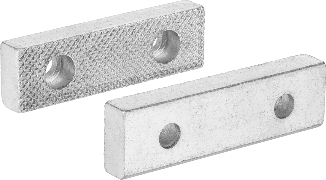 Tezgah Mengene için Yost Çeneleri, Düz, Çelik, Model 103-1/2 için, 131C, 203-1/2 ve 31C — Tırtıklı, 1", Düz