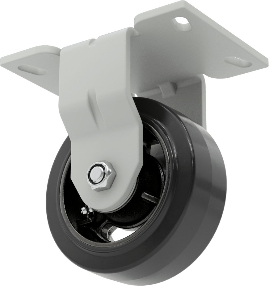 6-1/4" x 4-1/2" Plakalı Mauler Tekerlek, 5" Çapında Kauçuk Tekerlekli Sert