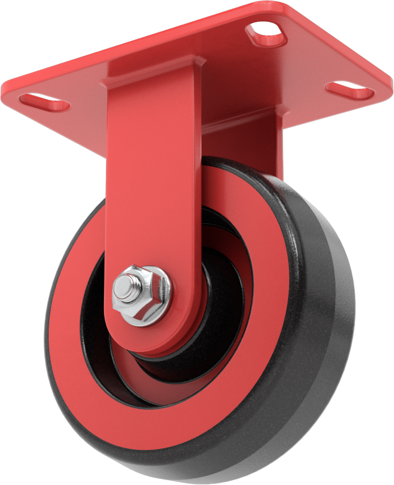 6-1/2" x 4-1/2" Plakalı Yüksek Kapasiteli Kingston Tekerlek, 6 inç Çapında Fenolik Tekerlekli Sert