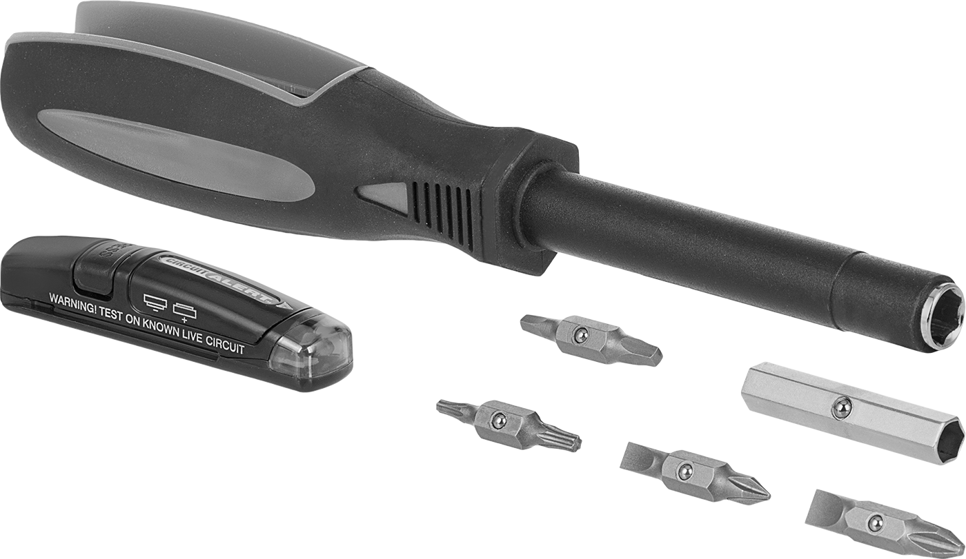 Ters Çevrilebilir Uçlu Tornavida/Somun Anahtarı, 1/4" ve 5/16" Uçlu Altıgen Şaft için, Ultra Grip, 10 Boyutlu Set