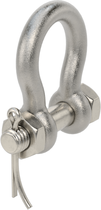316 Paslanmaz Çelik Emniyet Pimli Şakel - Kaldırma için, 1/4" Kalınlık