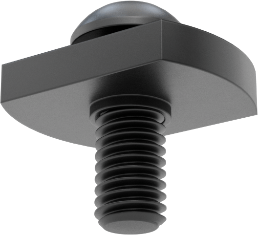T-Yivli Çerçeve, Uç Beslemeli Somun ve M6 Düğme Başlı, 30 mm Ray, Şerit