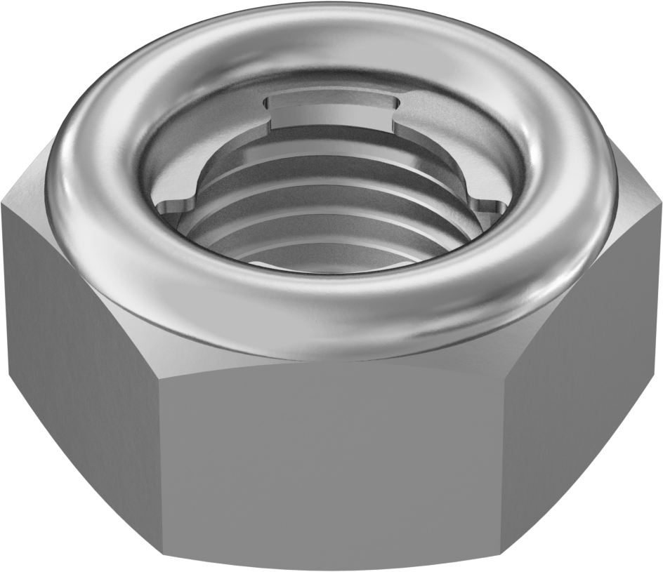 Çinko Kaplamalı Çelik Yaylı Kilit Somunu, M12 x 1.25 mm Diş — M12, 1.25 mm, 10.4 mm