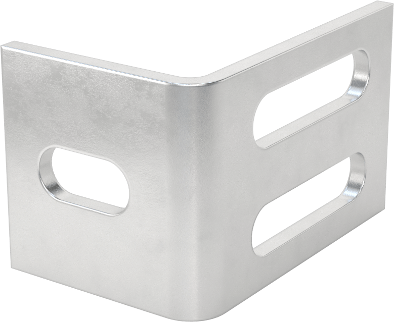 Köşe Makine Braketi, 3 Montaj Yuvası, 6061 Alüminyum, 1-1/2" x 2-1/4" x 1-1/2"