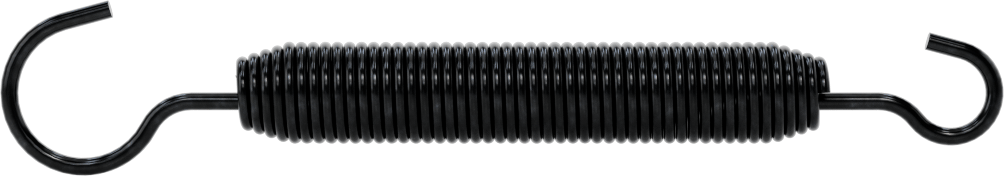 Çekme Yayı, Döner Kanca Ucu, 5-1/4" Uzunluk, 0.531" Dış Çap, 6-1/4" Uzatılmış Uzunluk