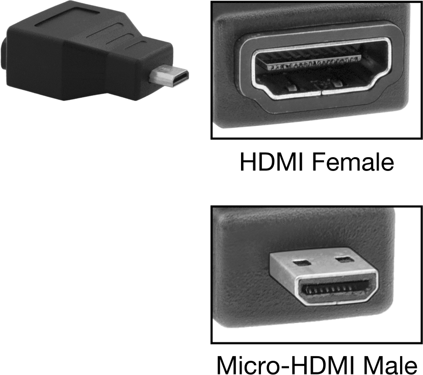 Mikro-HDMI Erkek x Standart HDMI Dişi Adaptör — Adaptör, Düz, Ses, Video