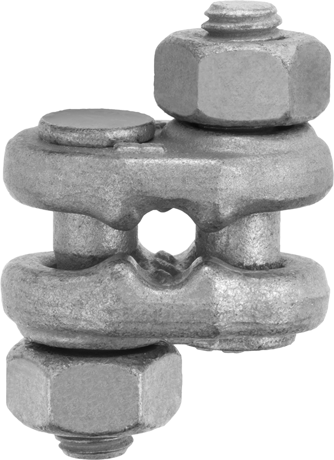 Crosby Dövme Tel Halat Kelepçesi - Kaldırma Amaçlı Değildir, Çift Eyer, Galvanizli Çelik, 3/16" ve 1/4" Halat Çapı için