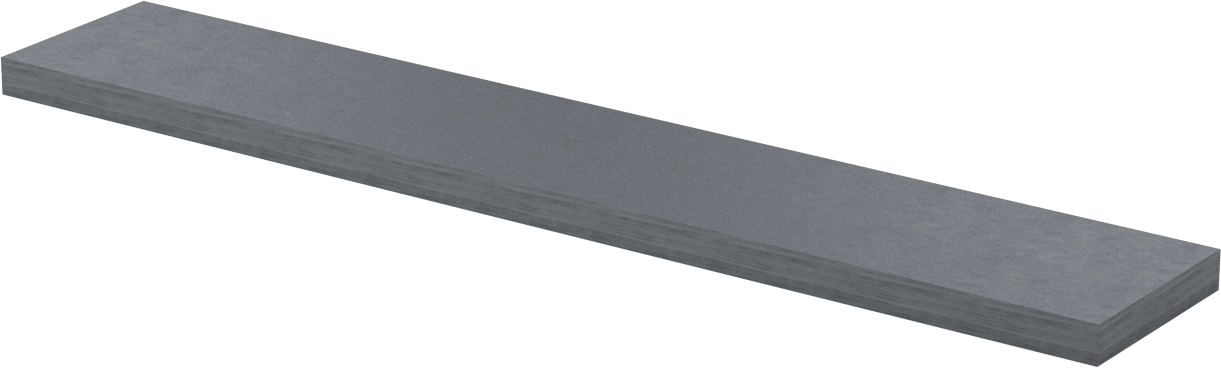 İşlenmesi Kolay Gri Dökme Demir, 3/8" Kalınlık, 2-1/8" Genişlik, 1 Fit Uzunluğunda