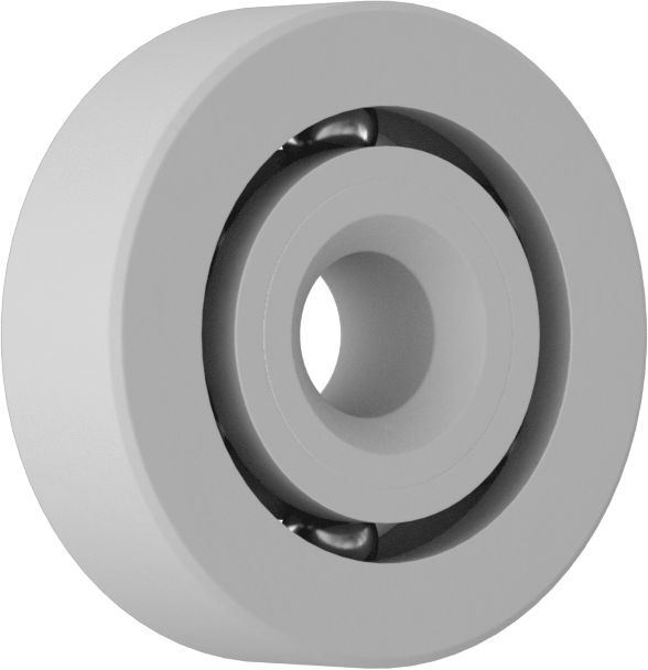 Rulman, Kuru Çalışma, Açık, Numara, R2A, PEEK, 1/8" Mil Çapı için