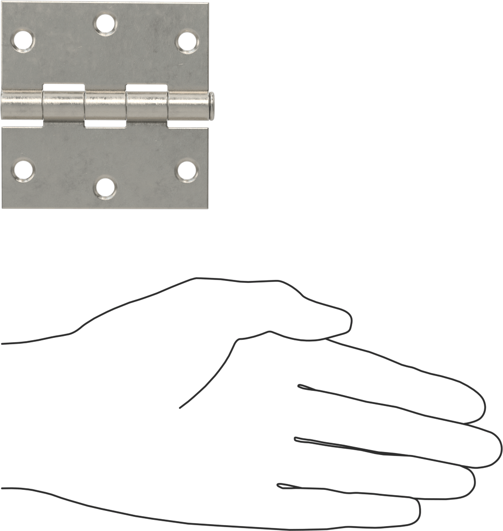 Delikli Gömme Montaj Menteşesi, Çıkarılabilir Pim, Kare Köşe, 304 Paslanmaz Çelik, 3" x 1-1/2" Kapı Kanadı