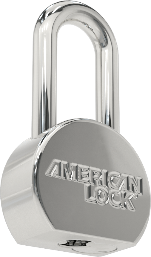 Katı Krom Kaplı Çelik Gövde Asma Kilidi, Ekstra Boşluklu, American Lock 701, Aynı Anahtarlı