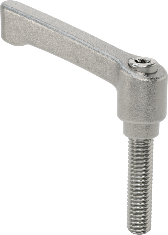 303 Paslanmaz Çelik Ayarlanabilir Tutamak, 3/8"-16 Dişli Boyut x 1-9/16" Uzunlukta Saplama, 2-9/16 inç Sap Uzunluğu
