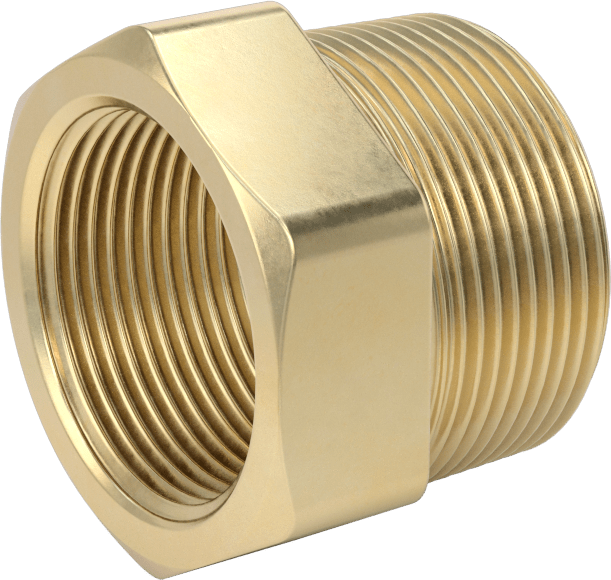 Yüksek Basınçlı Pirinç Burçlu Redüksiyon Adaptörü, Altıköşe Redüksiyon Adaptörü, 1-1/2 Erkek x 1-1/4 Dişi NPTF