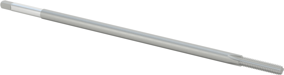 Uzun Menzilli Kılavuz, Kaplamasız Yüksek Hızlı Çelik, Alt Kenar Pahı, 8-32 Boyut x 3/4" Uzunluğunda Dişli