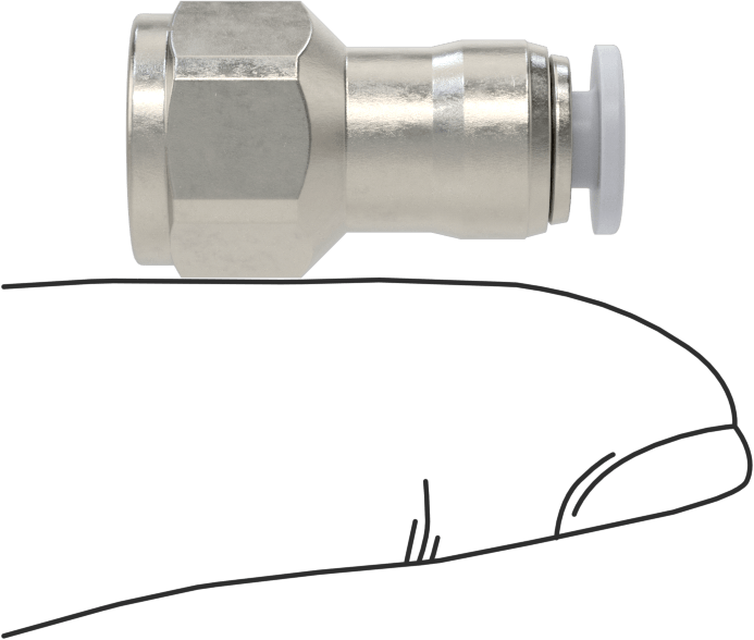 Yüksek Sıcaklık Bas-Bağlan Bağlantı Elemanı, Düz Adaptör, 4 mm Boru Dış Çapı x 1/8 BSPP Dişi için