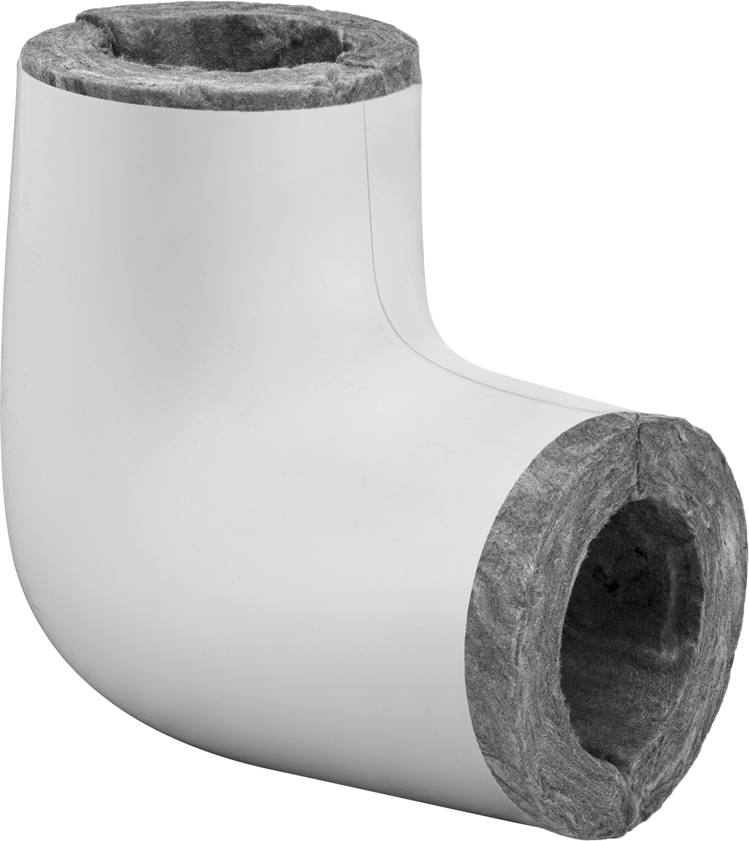 Buhara Dayanıklı Yüksek Sıcaklık Fiberglas Yalıtım, PVC Kılıflı, Dirsek, 1" Kalınlığında Duvar, 7/8" İç Çap