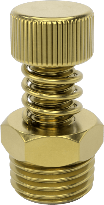 Akış Kontrol Susturucusu, Parmak Vidalı, 1/4 NPT Erkek, Bronz, 1-3/16" Yükseklik