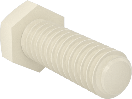 Seramik Altıköşe Başlı Vida, 2-56 Diş Boyutu, 1/4" Uzunluk