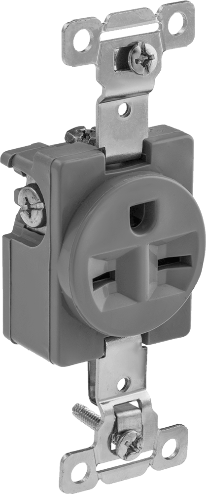Düz Bıçaklı Konektör, Topraklı 3 Yuvalı Tek Dişi Priz, NEMA 6-15 — 250V AC, Dişi, 15A