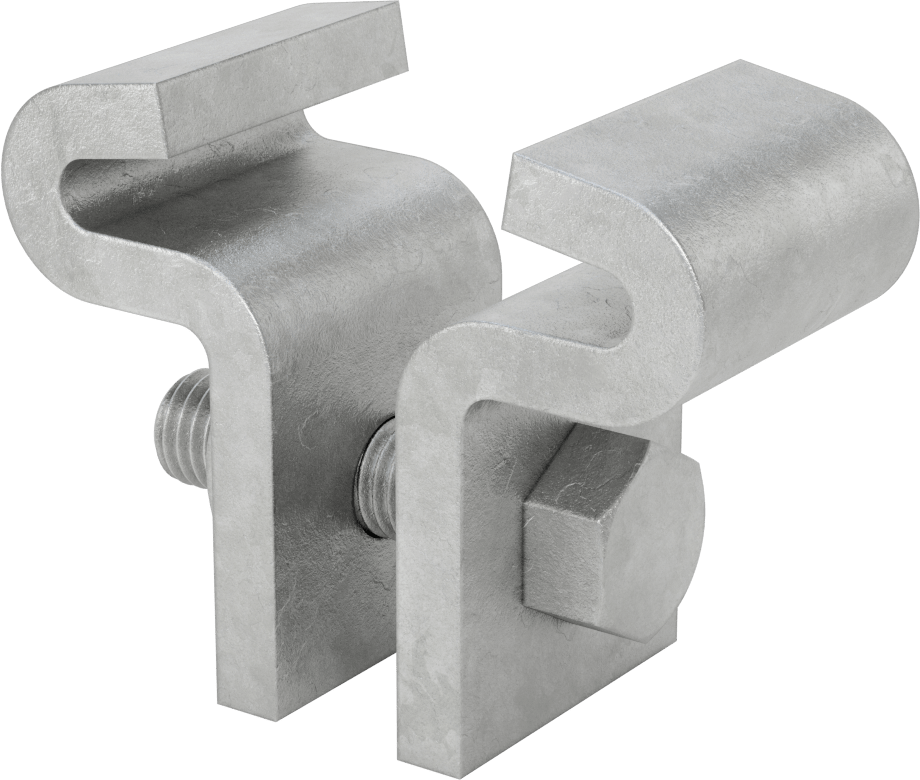 Gijon için Merkez Montajlı Kiriş Kelepçesi, Galvanizli Çelik, 5/8" Minimum Göz Çapı ve 3" Kiriş Genişliği için