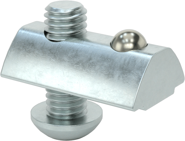 T-Yivli Çerçeve, Bilyalı Somun ve M6 Düğme Başlı, 1.5 inç ve 40 mm Ray, Çelik