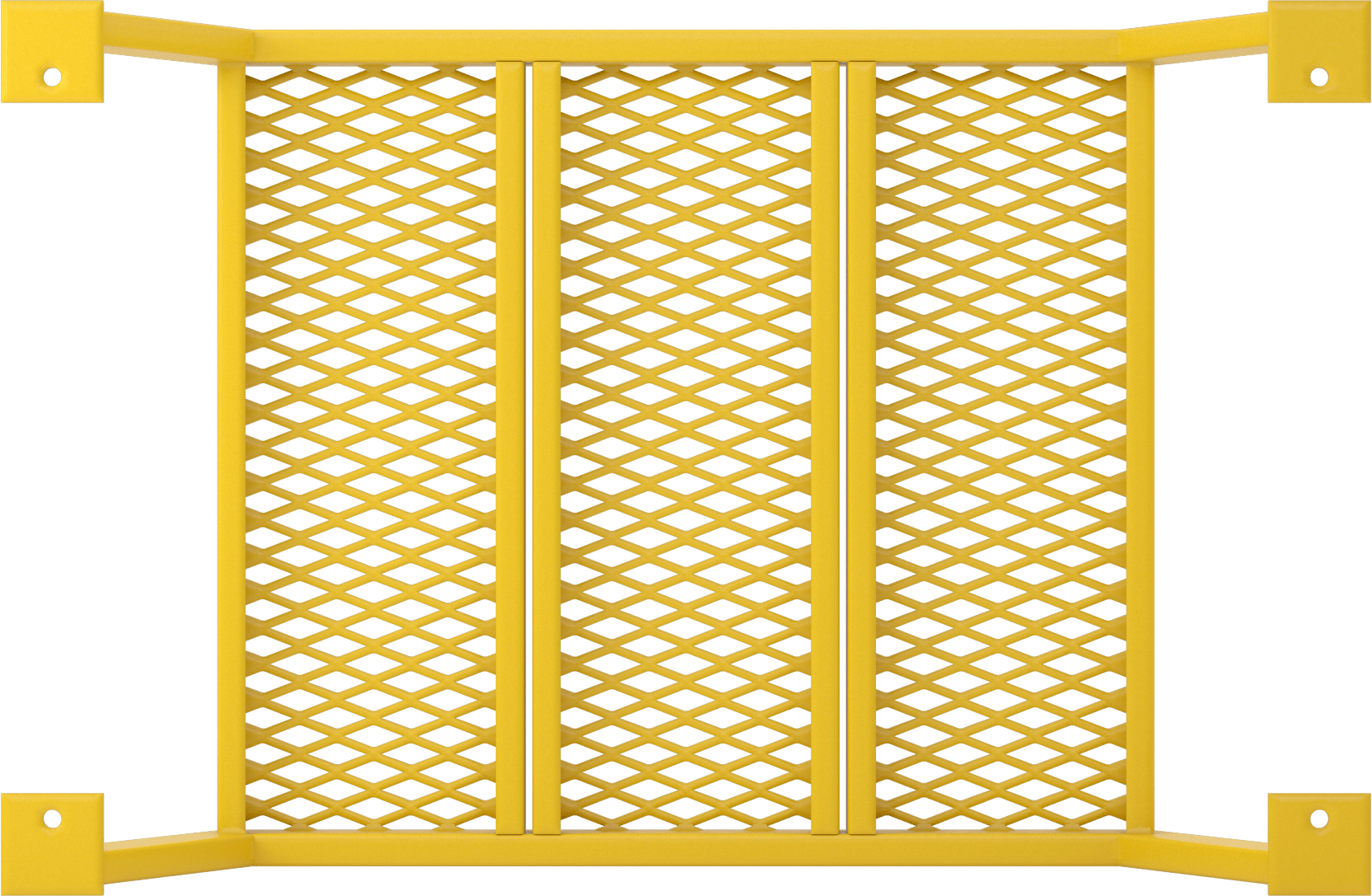 Alçak Çapraz Merdivenler, Toz Boyalı Çelik, 9" Yükseklik x 26-1/2" Genişlik x 3'4" Yükseklik Toplam