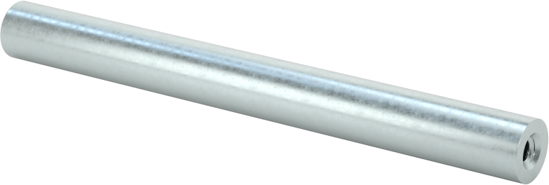 Dişli Yuvarlak Ayırıcı, Çinko Kaplamalı 12L14 Çelik, 1/4" Dış Çap, 2-1/2" Uzunluk, 4-40 Boyut Diş