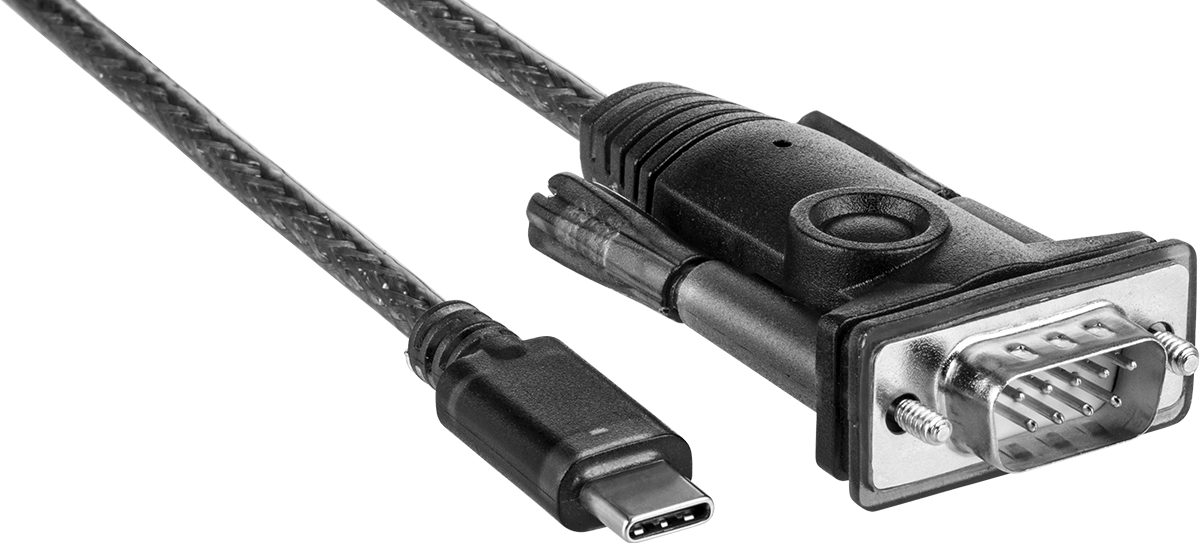 USB Adaptörü, USB C Fişi x DB9 Fişi, 5 Fit Uzunlukta Kablo — Adaptör, 5 ft., Korumasız