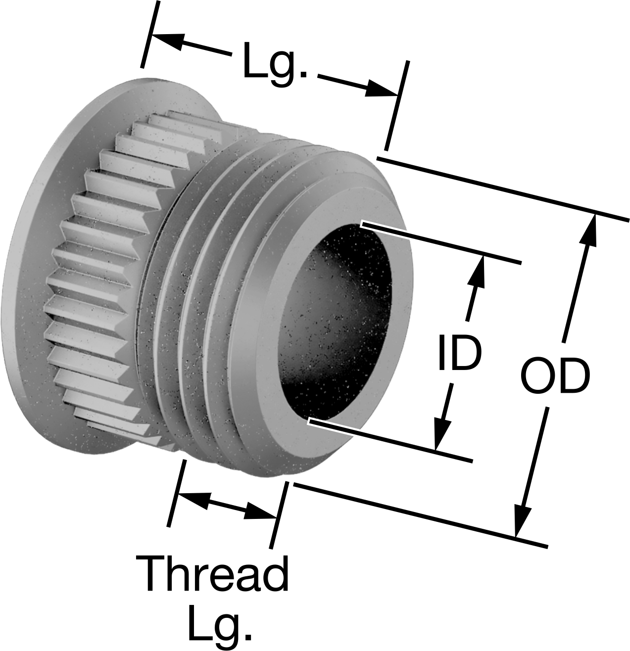 İnce Metal için Çıkarılabilir Matkap Burcu, 0.0625" İç Çap, 3/8" Dış Çap, 3/8"-24 Diş Boyutu