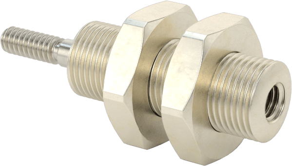 Minyatür Dişli Gövdeli Hava Silindiri, Tek Etkili, 1/4" Delik, 3/8" Dış Çap, 1/4" Strok Uzunluğu