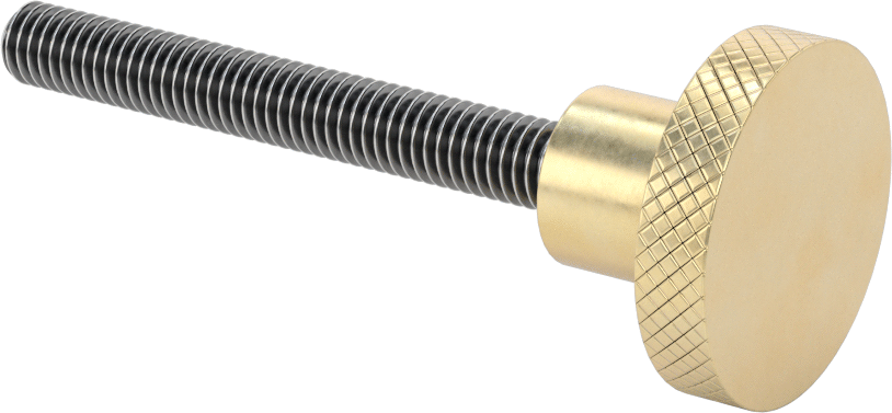 Pirinç Topuz, 3/8"-16 Dişli 3" Uzunlukta Saplama, 1-1/2" Başlık Çapı — 3⁄8"-16, 3", Pirinç