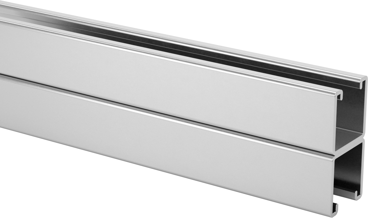 Sırt Sırta İstiflenmiş Dikme Kanalı, Katı, Çinko Kaplı Çelik, 1-5/8" Yükseklik — Stacked, Standard, Katı, Çelik