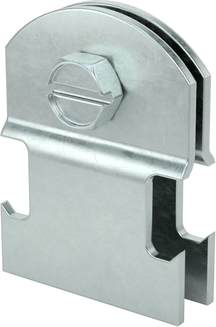 Strut Montajlı Metal Yönlendirme Kelepçesi, Çinko Kaplı Çelik, 1/4" İç Çap, 1/16" Kalınlık