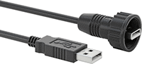 Islak Ortam USB Kablosu, A Fiş x Vidalı Muhafazalı A Fiş