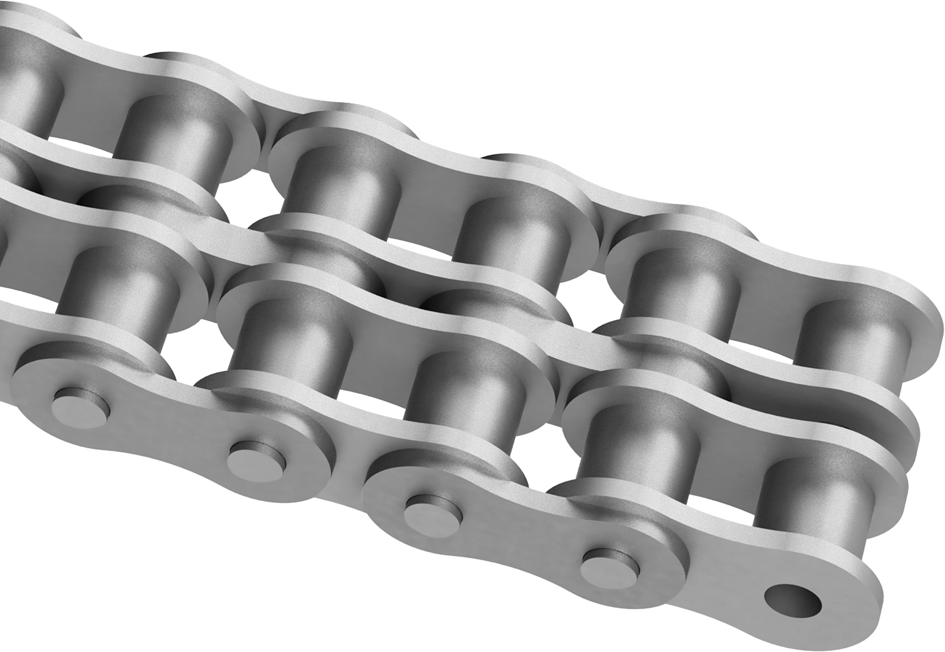 Yüksek Mukavemetli Paslanma ve Aşınmaya Dayanıklı Makaralı Zincir, Çift Tel, ANSI Numarası 40-2, 1/2" Adım — 40-2, Çift, 1⁄2"