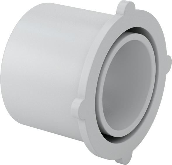 Sert PVC Kanal için 1-1/2 Erkek x 1 Dişi Anma Ölçüsü Adaptörü — Konektör, Redüktör, Plastic, PVC, Düz