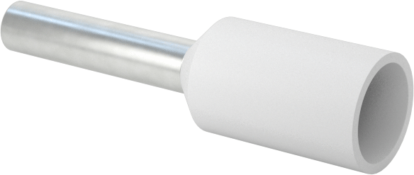 Yalıtımlı Tel Uçları, Bir adet 24-20 AWG Tel için, 0.24" Pim Uzunluğu, Beyaz