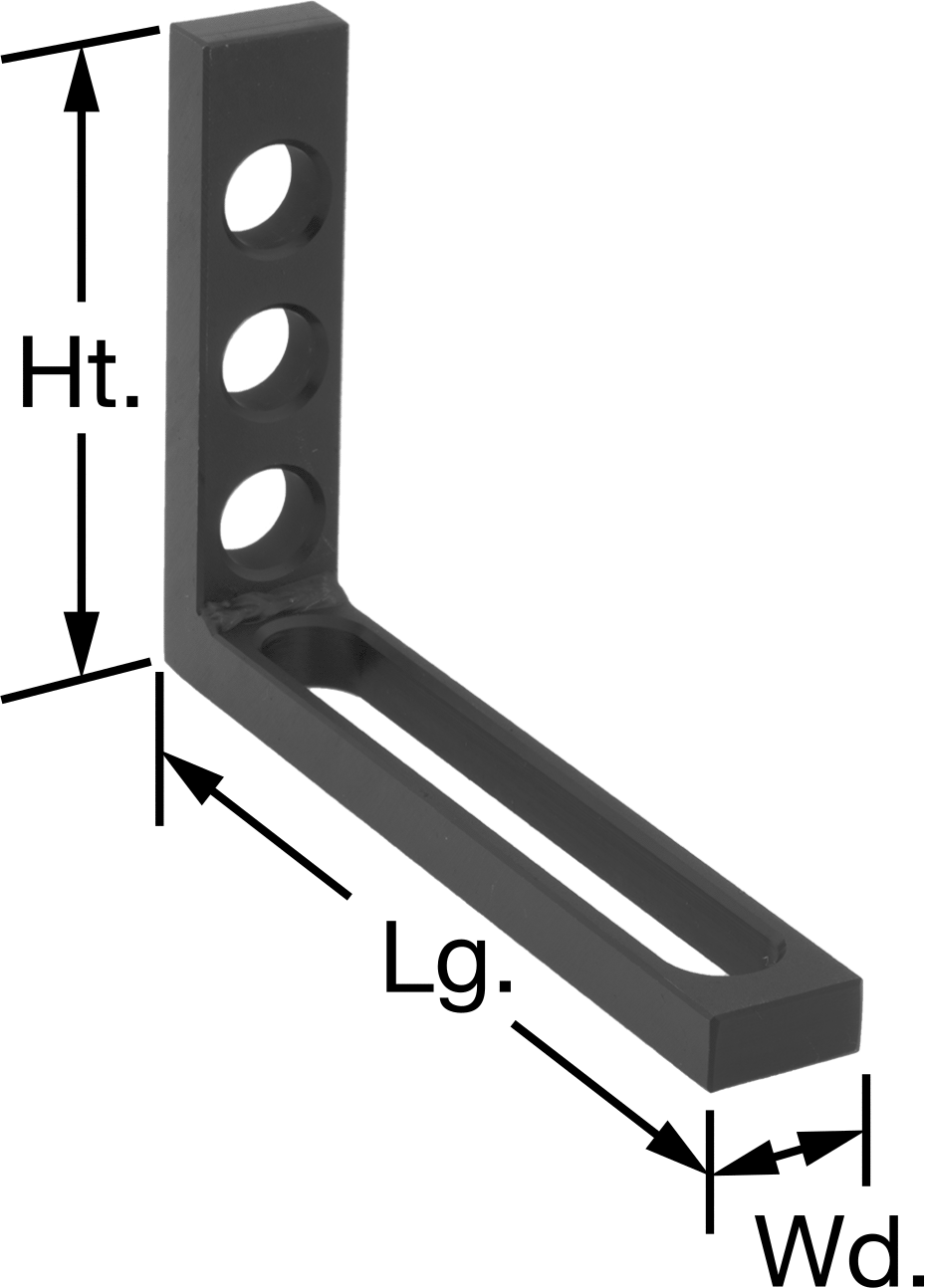 6" Uzunluk x 3-5/8" Yükseklik Kaynak Fikstür Masası için Dik Açı Braketi — Dik Açı Braket, Çelik, Kaynak