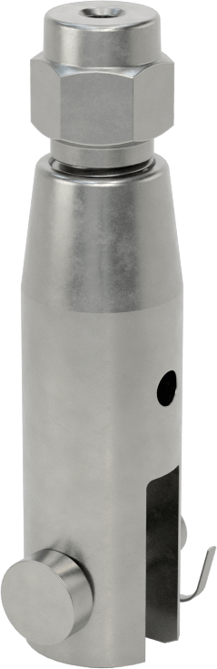 Kaldırma için Plug-Lock Tel Halat Bağlantı Parçası, Çelik, Çatal Uç, 3/64" ila 1/16" Halat Çapı için