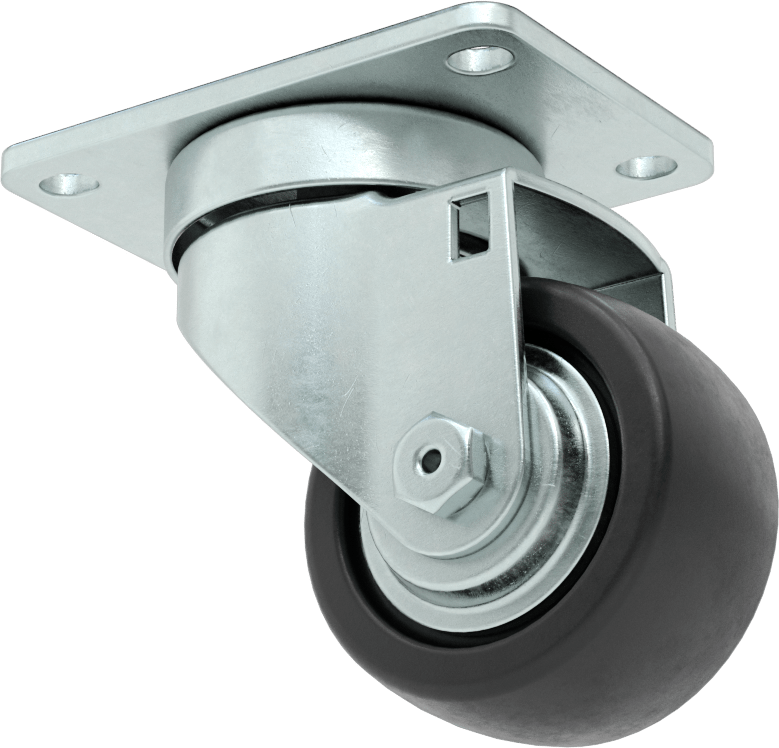 Creston Tekerlek, 2-1/2" Çaplı 80A Durometre Kauçuk Tekerlekli Döner